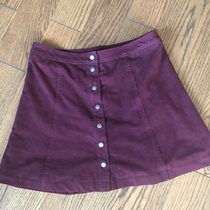 A&F Suede A-line Hutton down skirt